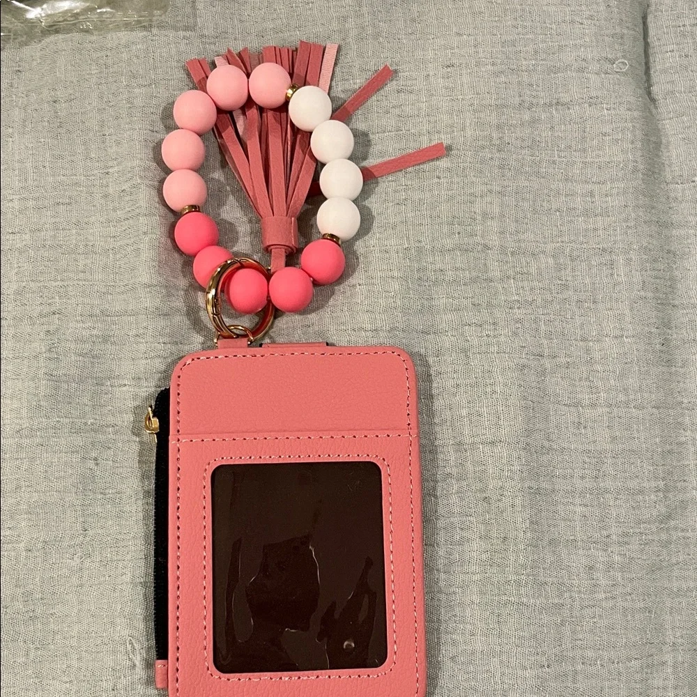 Card Holder with Tassel and Beaded Keychain - Picture 2 of 8